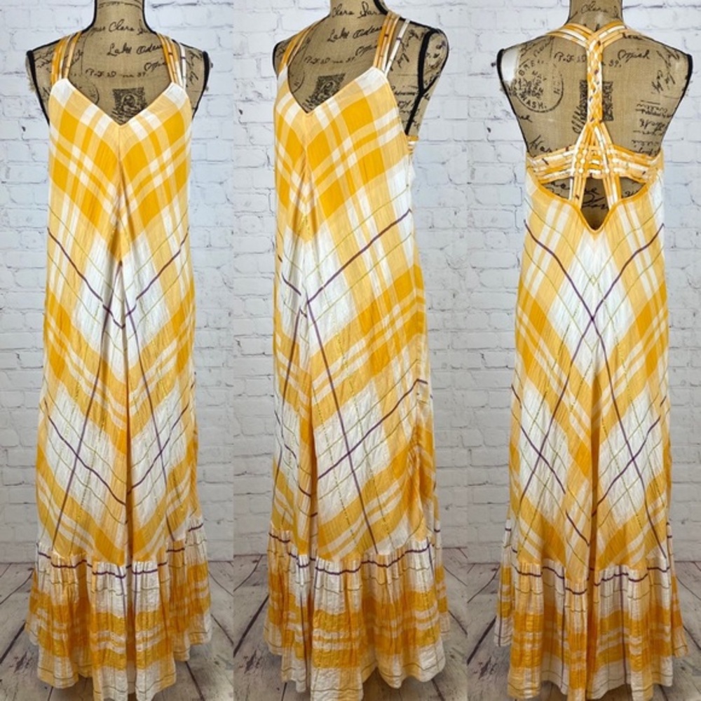 Anthropologie Holding Horse Plaid Braided Strap Details Maxi